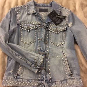 Blank NYC Studded Embellished Jean Denim Jacket S